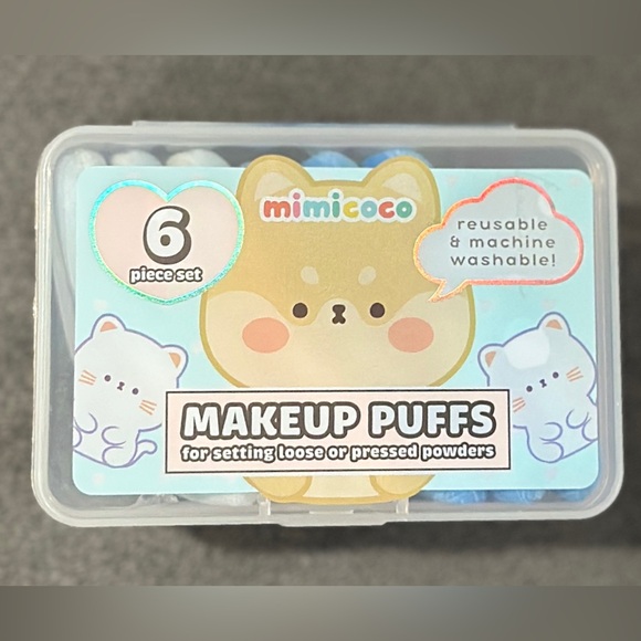 🩷💙Mimicoco Pink or Blue Triangle Velour Makeup Puffs 6-Piece Set - Picture 6 of 11